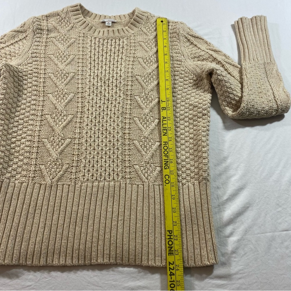 Gap Sweater Beige Cable Knit Sweater Women’s X-Large Design& Crafted - Picture 4 of 8
